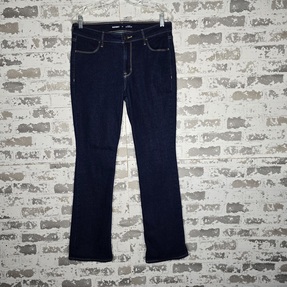 Old Navy Jeans Womens 10 Dark Blue Wash Stretch Denim Wow Mid Rise Bootcut